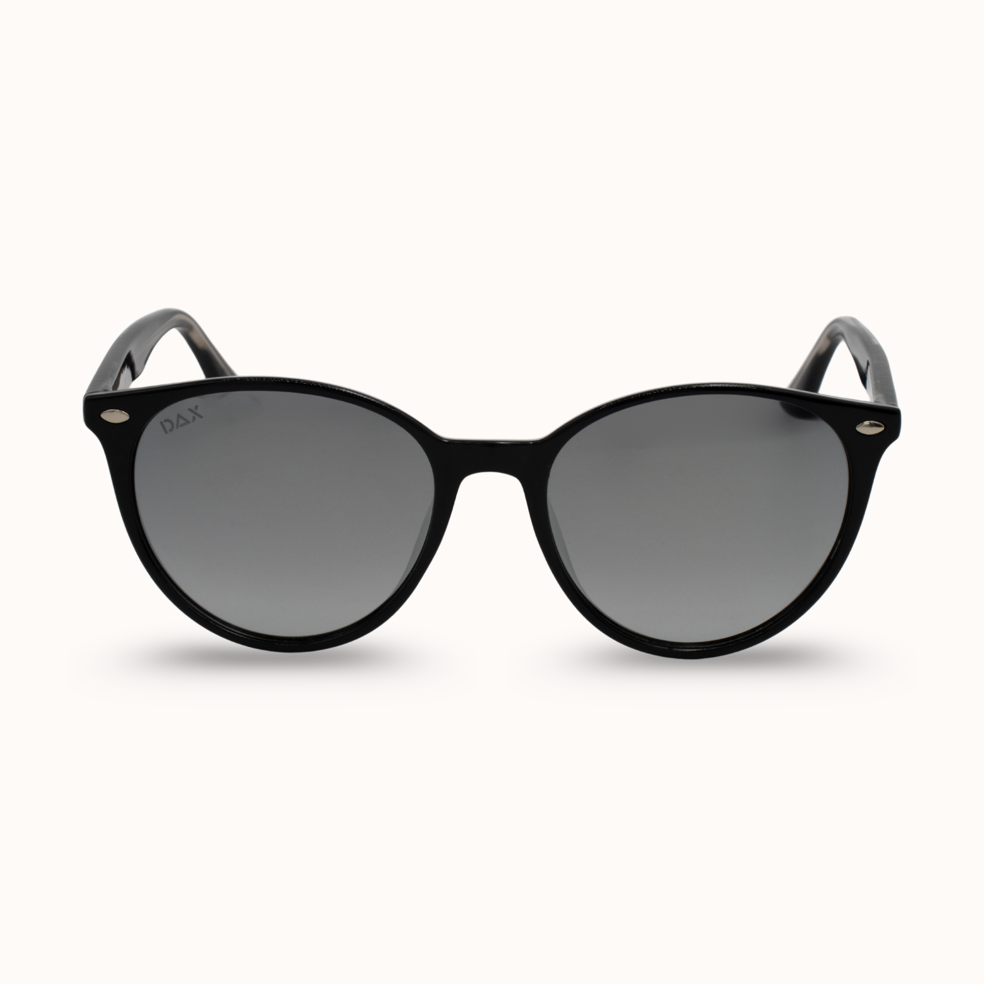 Black sunglasses with a white background