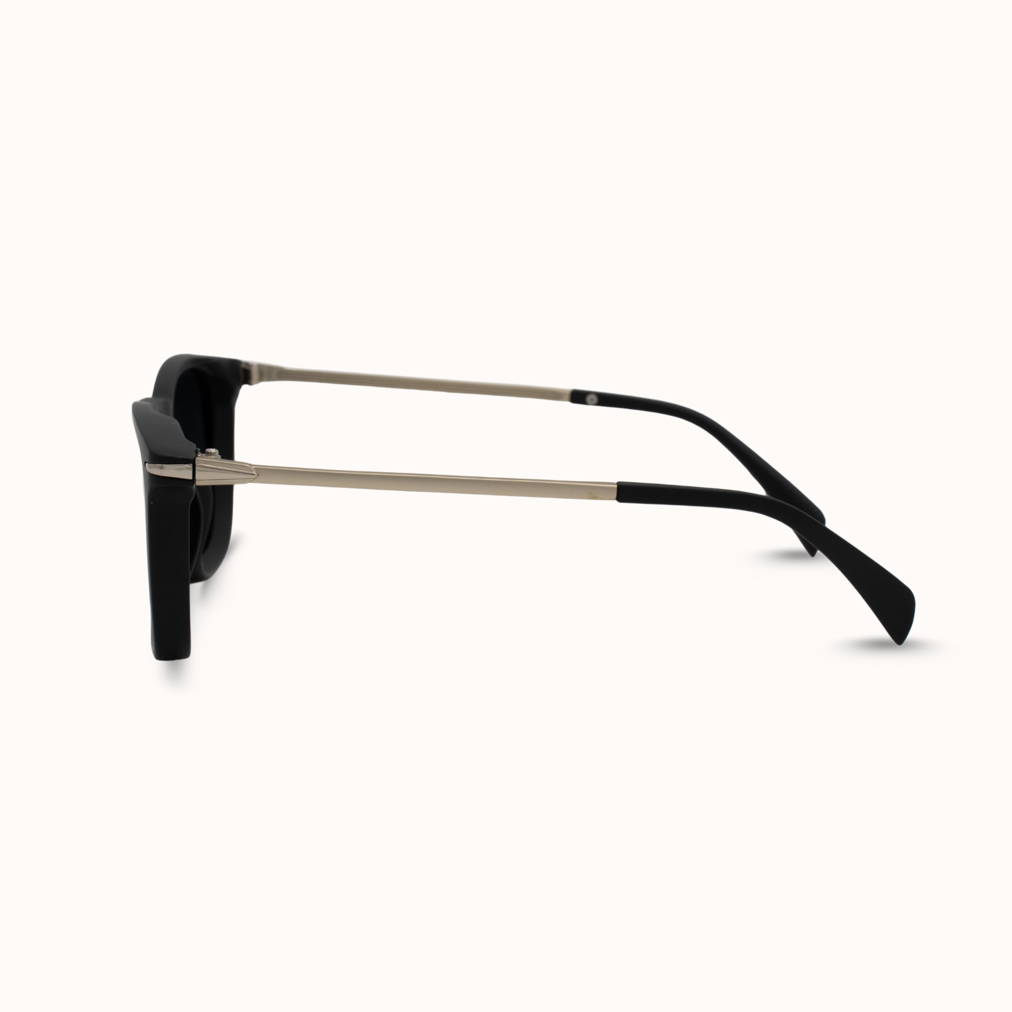Black sunglasses with a white background