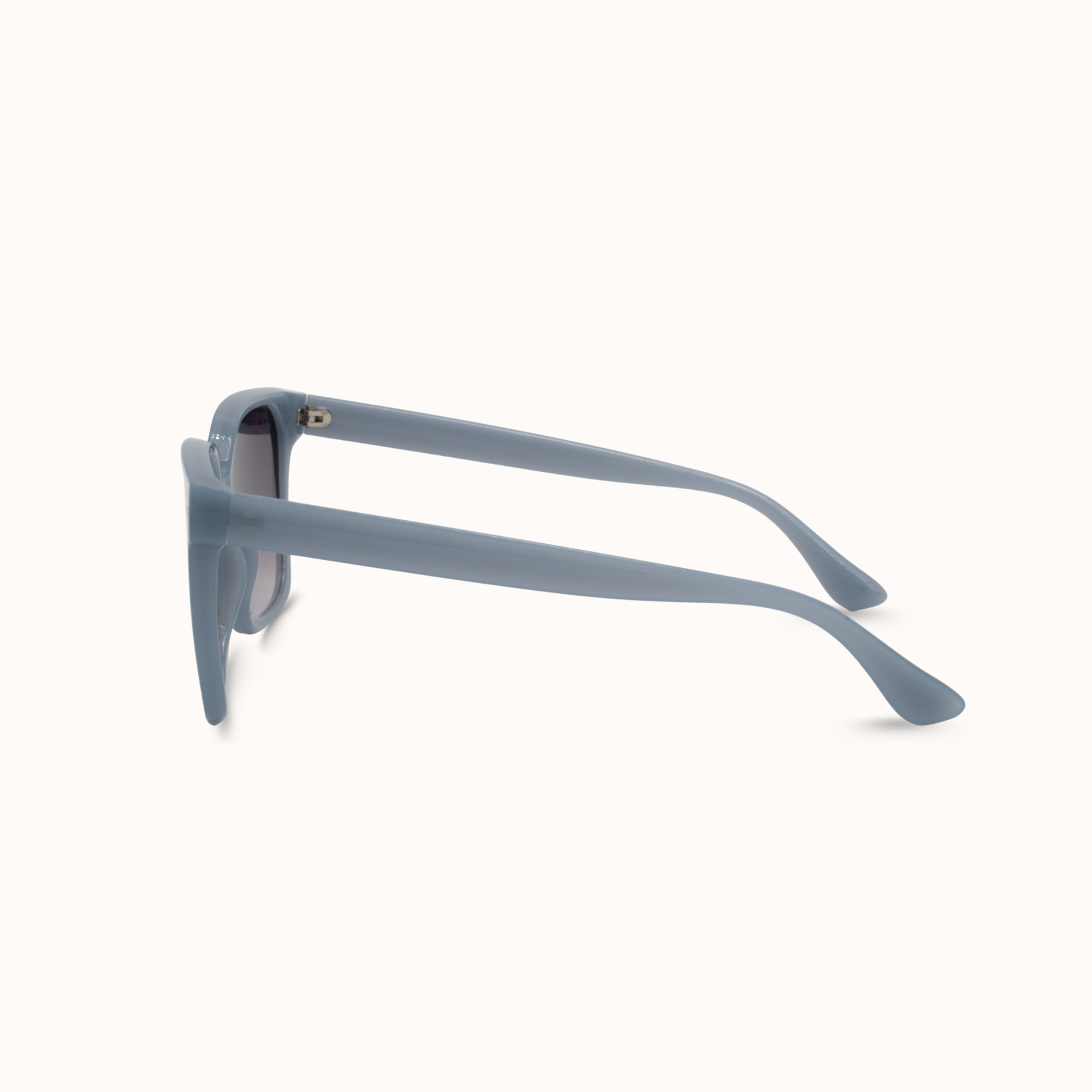 Blue sunglasses with a white background