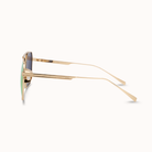 Gold-framed sunglasses on a white background