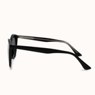Black sunglasses on a white background