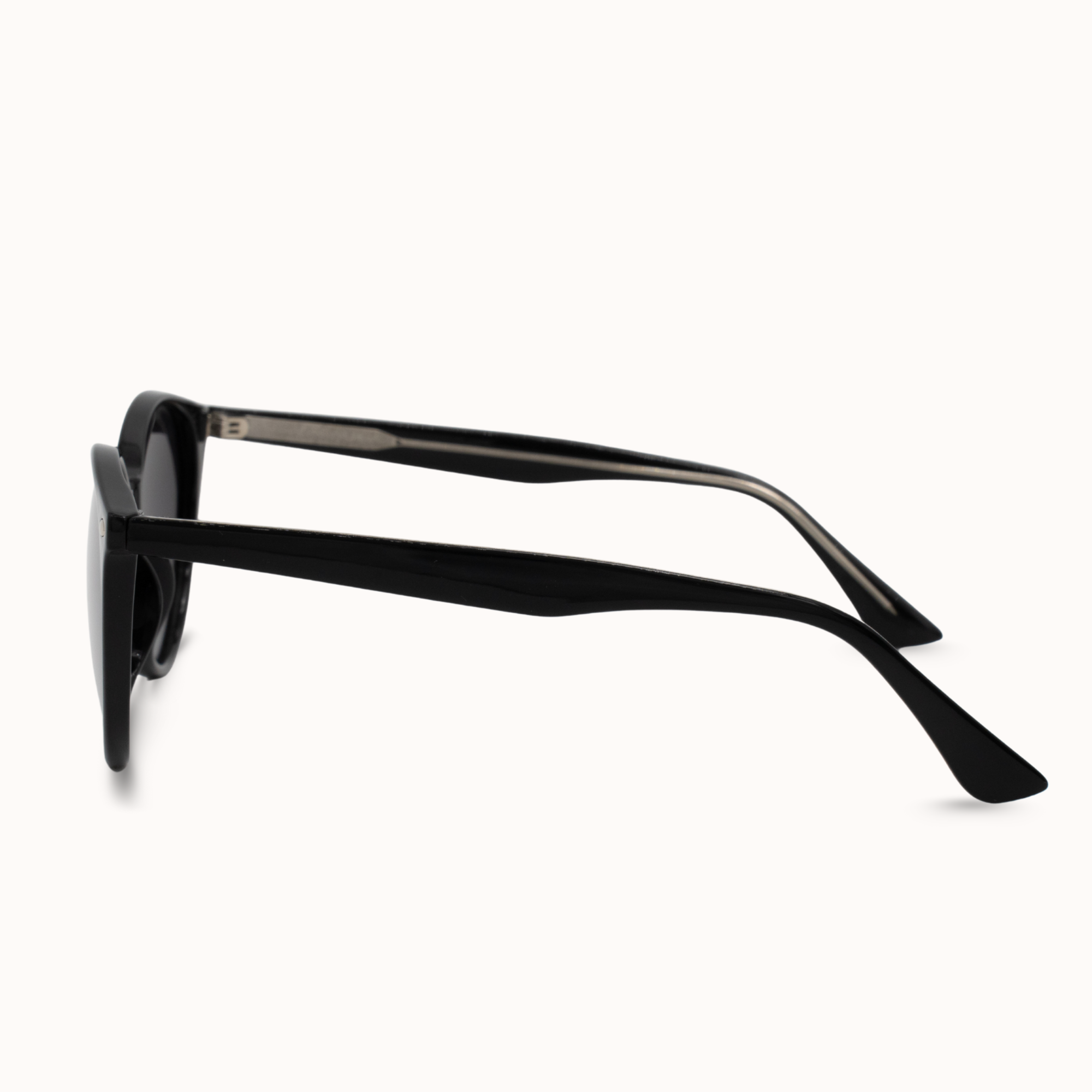 Black sunglasses on a white background