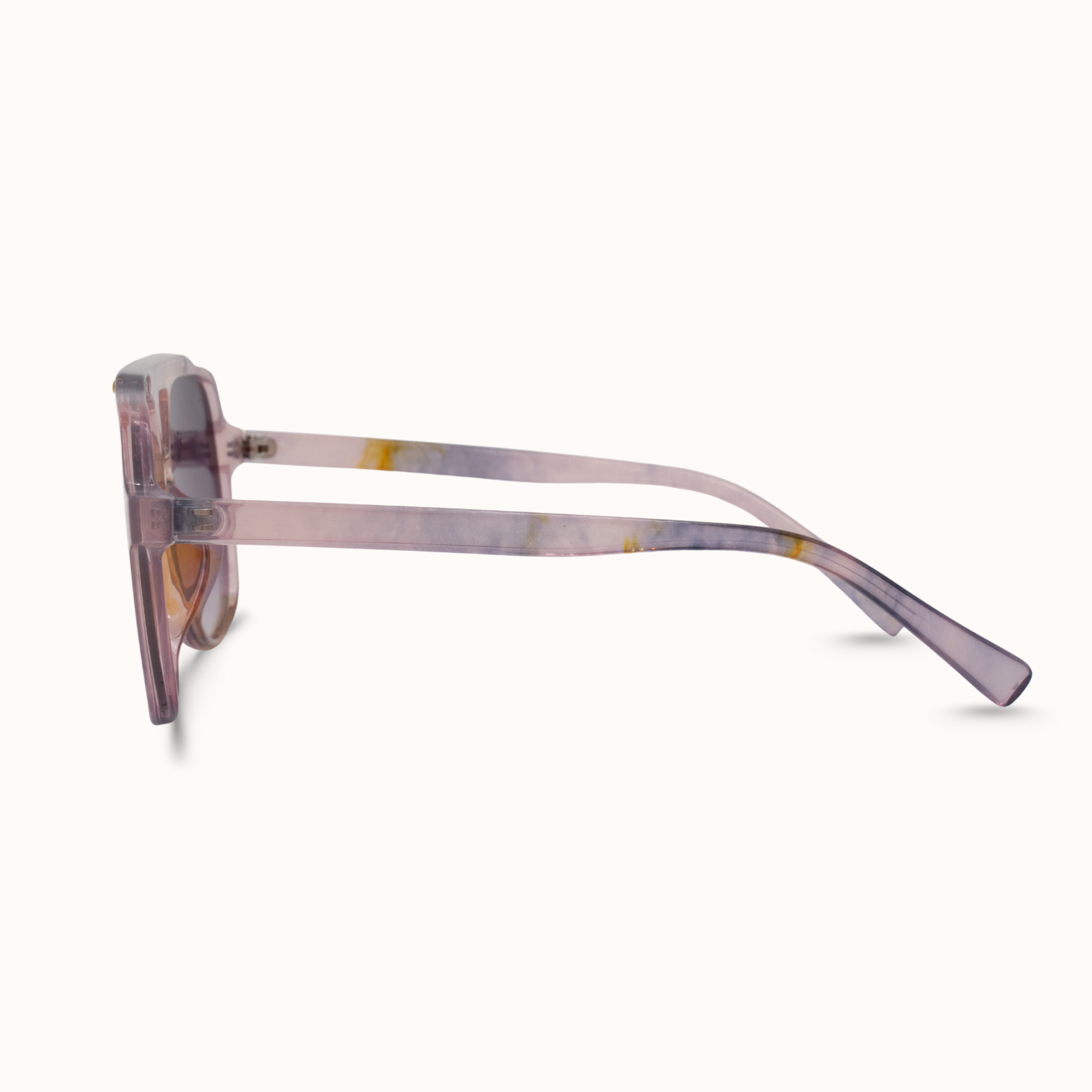 Sunglasses with a gradient frame on a white background