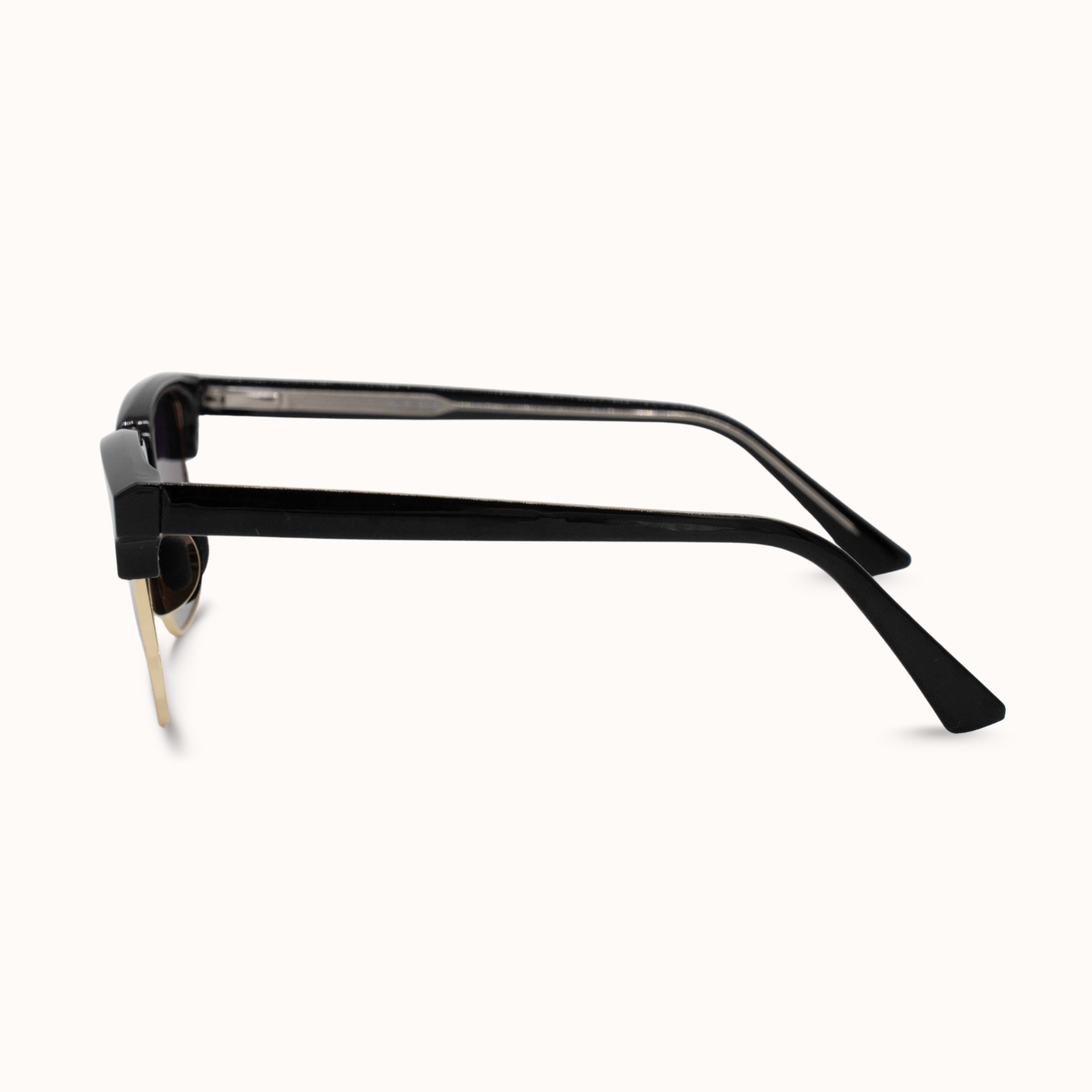 Black sunglasses on a white background