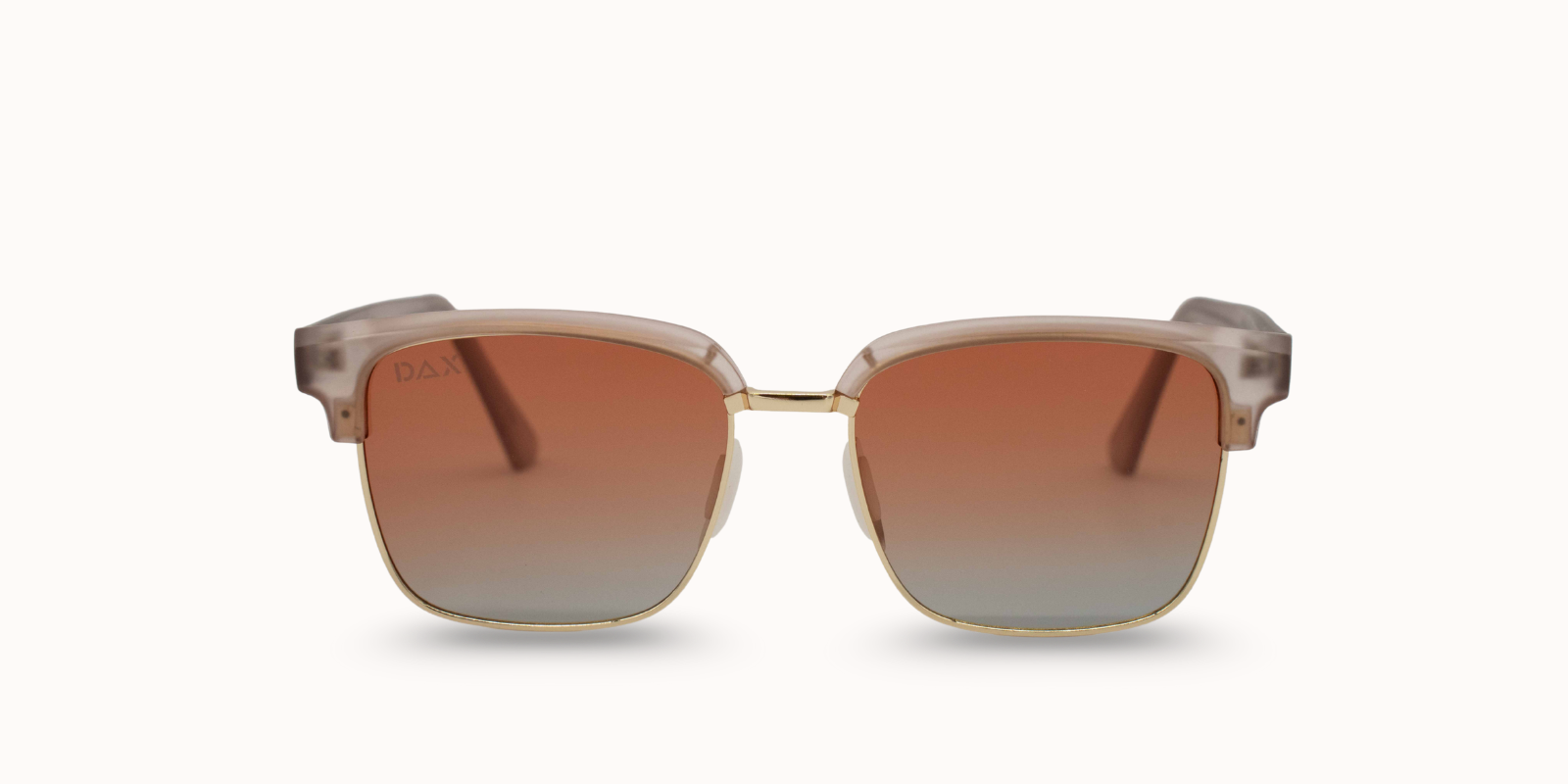 Sunglasses with gradient lenses on a white background