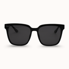 Black sunglasses with a white background