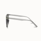 Sunglasses with a thin metal frame on a white background