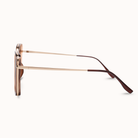 Sunglasses with a gradient brown frame on a white background