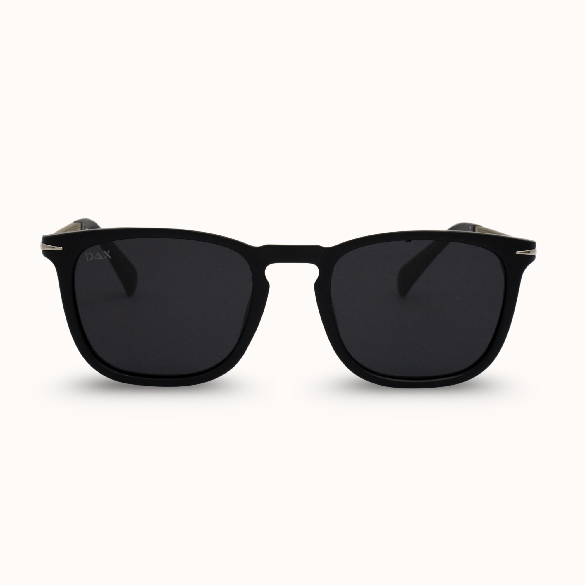 Black sunglasses on a white background