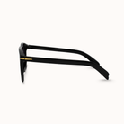 Black eyeglasses on a white background