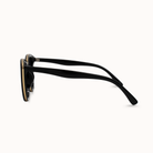 Black sunglasses with a white background