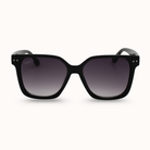 Black sunglasses with gradient lenses on a white background