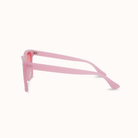 Pink sunglasses on a white background