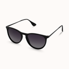 Black sunglasses with gradient lenses on a white background