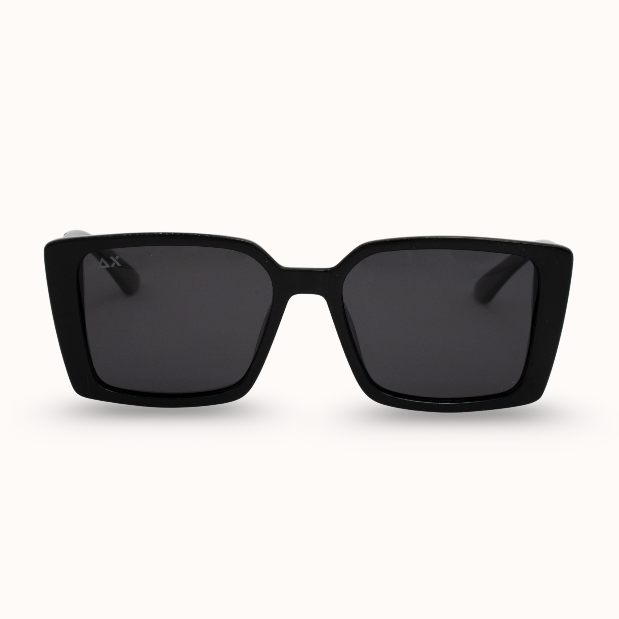 Black sunglasses with a white background